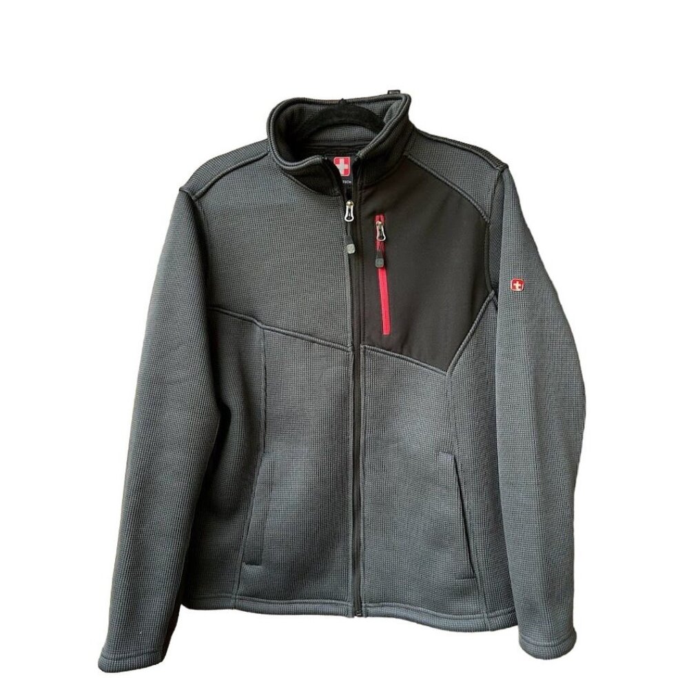 Swiss Tech Men's‎ Size S Jacket Soft Shell Waffle Knit Dark Gray